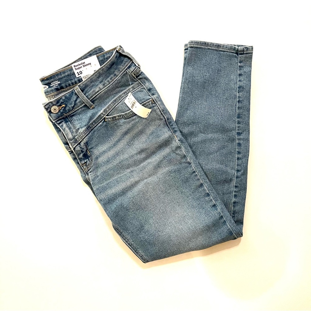 Old Navy Rockstar Super Skinny Mid Rise Denim Jeans Size 10 NWT